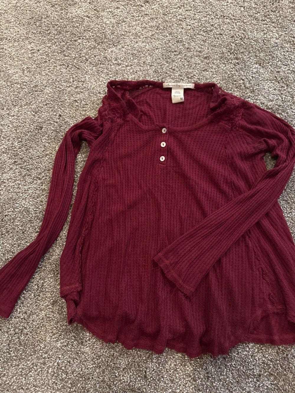 Burgundy Henley dress top